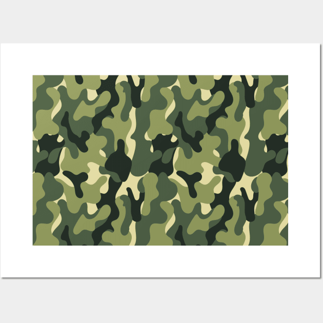 Camouflage Pattern 1, military green, camo green, camping patterns Wall Art by QualiTshirt